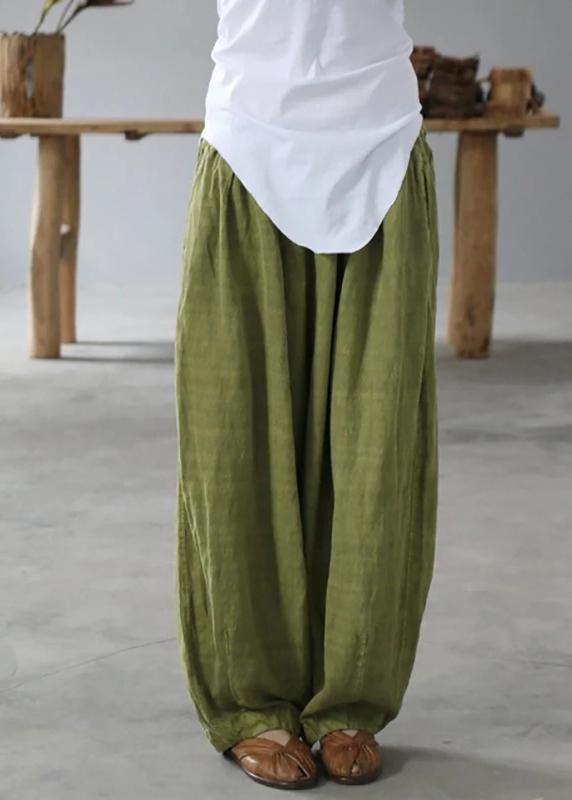 diy linen clothes For Women Korea Pure Color Retro Soft Comfortable Loose Bloomers - SooLinen