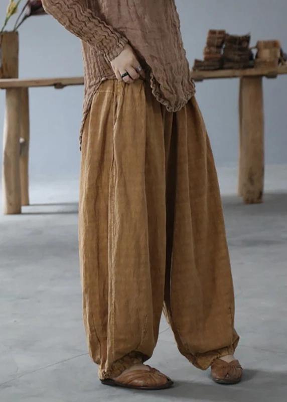 diy linen clothes For Women Korea Pure Color Retro Soft Comfortable Loose Bloomers - SooLinen