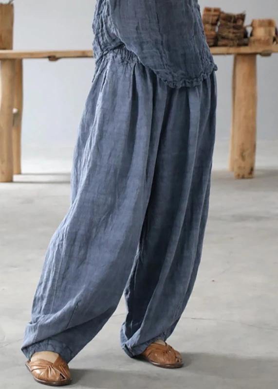 diy linen clothes For Women Korea Pure Color Retro Soft Comfortable Loose Bloomers - SooLinen