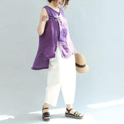 White casual pants loose outfits women - SooLinen