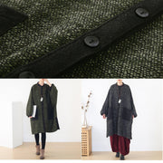 spring army green knit cardigans trendy plus size spring o neck knitted coat - SooLinen