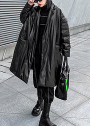 plus size clothing snow jackets Notched coats black double breast duck down coat - SooLinen