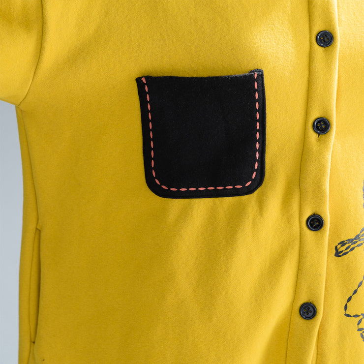 fine yellow cotton tops trendy plus size cotton o neck print Button Down t shirt