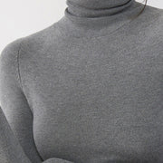 vintage gray winter sweater Loose fitting high neck vintage  knitted sweaters