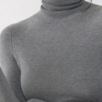 vintage gray winter sweater Loose fitting high neck vintage  knitted sweaters