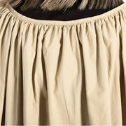 vintage khaki long cotton blended dress plus size Turtleneck caftans Elegant front side open false two pieces kaftans