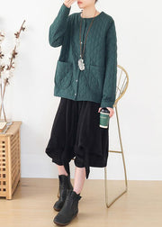 winter women blackish green warm quilted jacket cotton thick short coat - SooLinen
