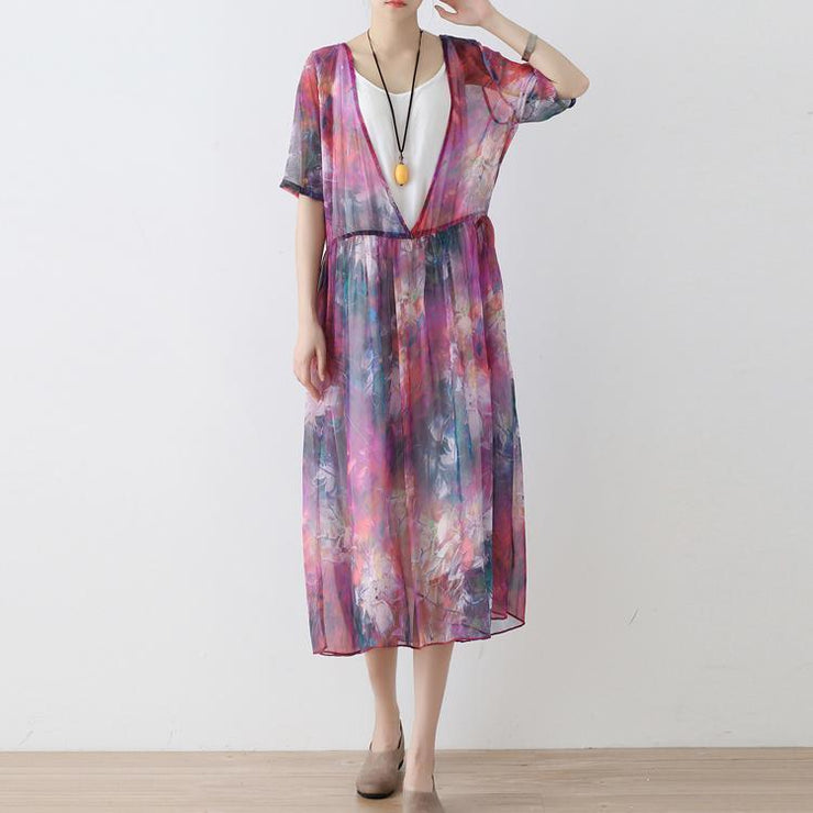 women prints chiffon caftans plus size chiffon caftans Fine short sleeve kaftans